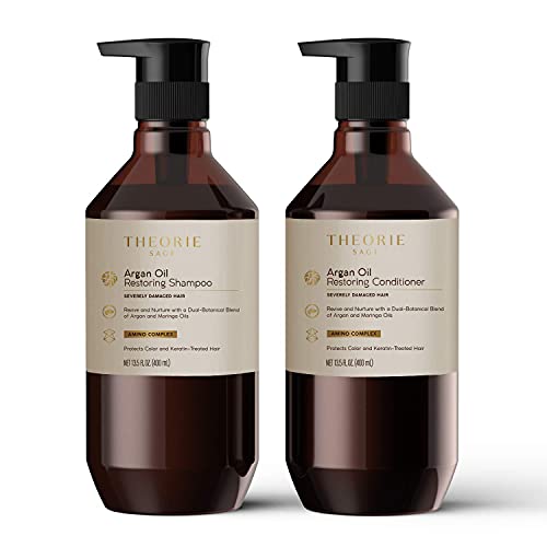 Theorie Argan Oil Ultimate Restoring Conditioner With Argan, Moringa, Grape Seed, And Sage Oil For Normal To Severely Damaged Hair,400 Ml #TOP4