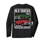 Old Trucks Vintage Steel Real Metal Rusted But Trusted with a large easy to see graphic design of two old trucks.