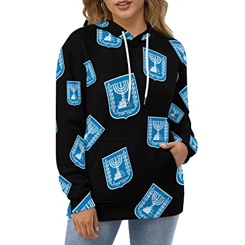 Coat of Arms of Israel ポケット付きプリントフードスウェ
