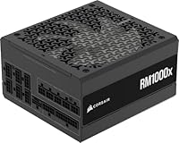 CORSAIR RM1000x Fully Modular Low-Noise 80 Plus Gold ATX Power Supply – ATX 3.1 Compliant – PCIe 5.1 Support – Native 12V-2x6 Connector – Black