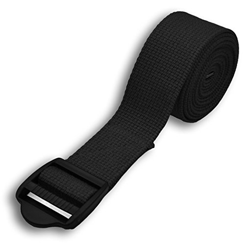 YogaAccessories 8' Cinch Buckle Cotton Yoga Strap (Black)