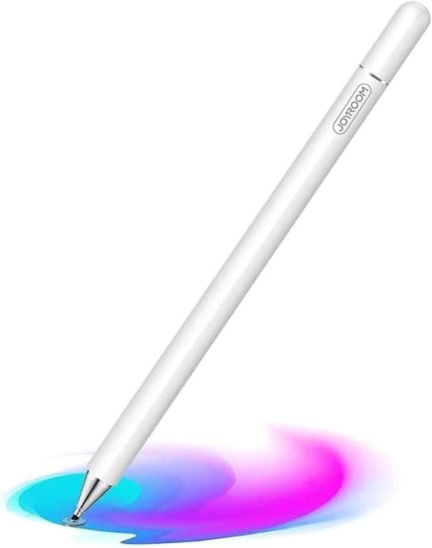Joyroom JR-BP560 Excellent Series Portable Passive Stylus Pen, Precision Disc Tip Touch Screen Pen for iPad, iPhone, Android, Microsoft Tablets & All Capacitive Screens - White
