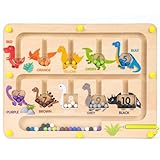 Vookgear Magnetic Color and Number Maze - Wooden Magnet Puzzle Board Game for Toddlers,Montessori Counting Matching Toys,Fine Motor Skills Learning Toys Toddler for 3+ Year Old,Preschoolers,Gifts