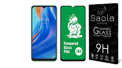 Image of Saola 18D Tempered Glass With Inbuilt AirBag Borders For Tecno Spark 7T (PACK OF 1) with Free Installation Kit. Full screen Coverage - 6.52 inch
