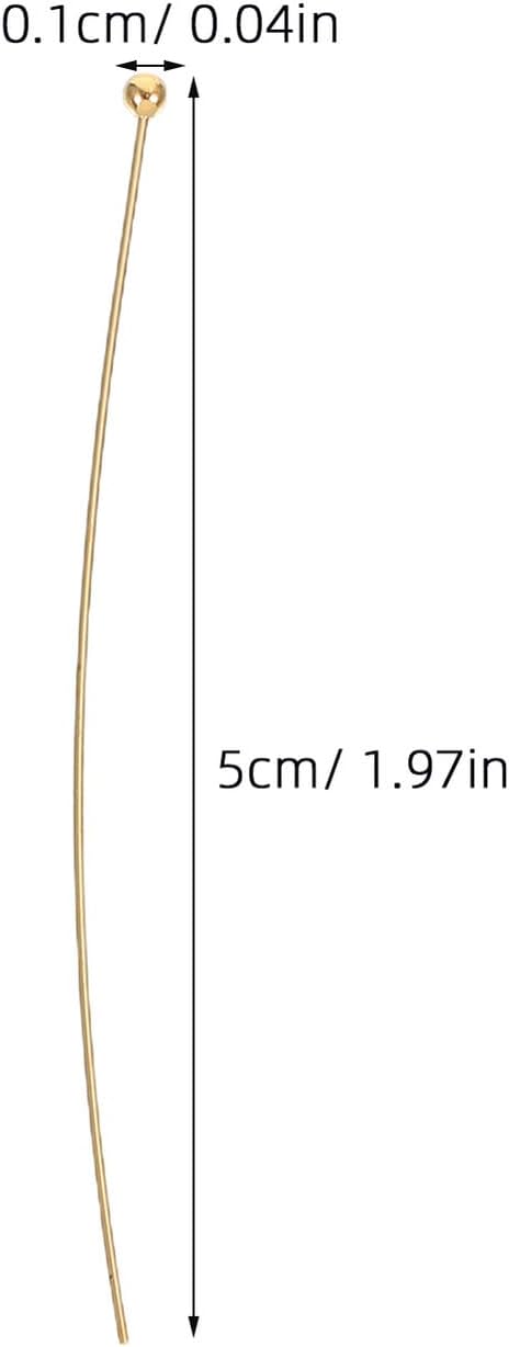 Angoily 200pcs Ball Head Pins for DIY Jewelry Making Round Copper Pins for Bracelet Necklace Earring Craft Supplies Bright Finish Safe Rounded Tips