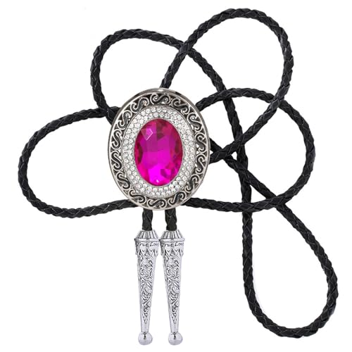 Image of Western Bolo Tie Cowboy Bolo Ties Rhinestone Necklace Bola Tie for Men Women