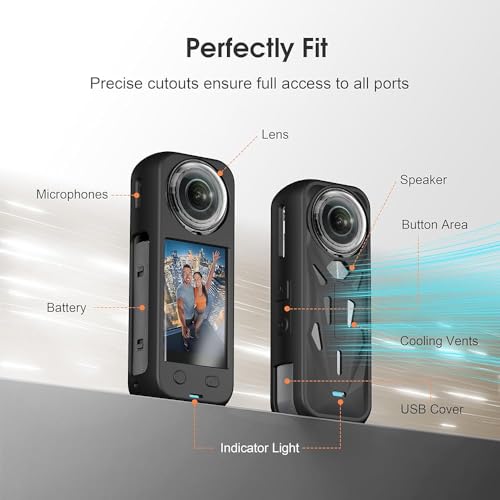 Image of Yantralay Premium Silicone Cover Case for Insta 360 X5 | Soft Protective Case with Lens Cap & Wrist Strap | Shockproof Precision Fit Camera Cover
