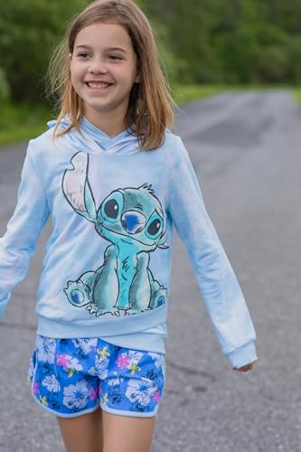Disney Lilo & Stitch Girls French Terry Pulôver Crossover Moletom com capuz infantil para criança gr