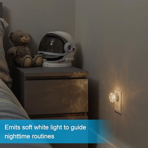 Image of GE Jewel LED Night Light, Plug-in, Always on, Warm White, UL-Certified, Energy Efficient, Ideal Nightlight for Bedroom, Bathroom, Nursery, Hallway, Kitchen, 85094, 4 Pack