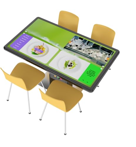 Image of Interactive Restaurant Table, 4K Display, Diamond-Hard Safety Glass, Unlimited Multi-Touch Surface, Contactless Payment, Reinforced Steel Body, A Wafer-Thin Frame and Solid Glass Surface