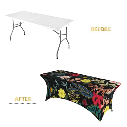 Nappe de table extensible imprimé bohème coloré lavable élasthanne 1m80 - 5