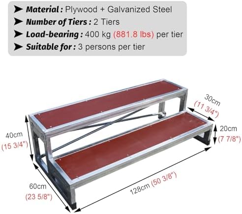 Durable Anti-Slip Tiered Platform Steps for Group Photos, Plywood & Steel Choir Risers System, Ideal for Events, Performances, and Photo Ops