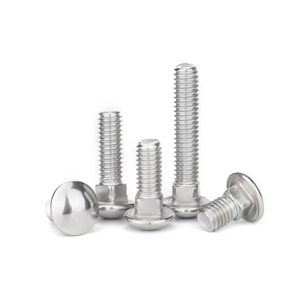 5x M10 x 140mm Cup Square Carriage Bolts, A2 Stainless Steel Coach Screws with Dome Mushroom Heads. Durable, Corrosion-Resistant Fasteners For Wood, Metal, And Masonry Applications