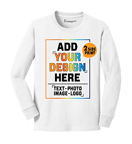 Custom Youth Long Sleeve Shirt Add Your Own Image Photo Text Front