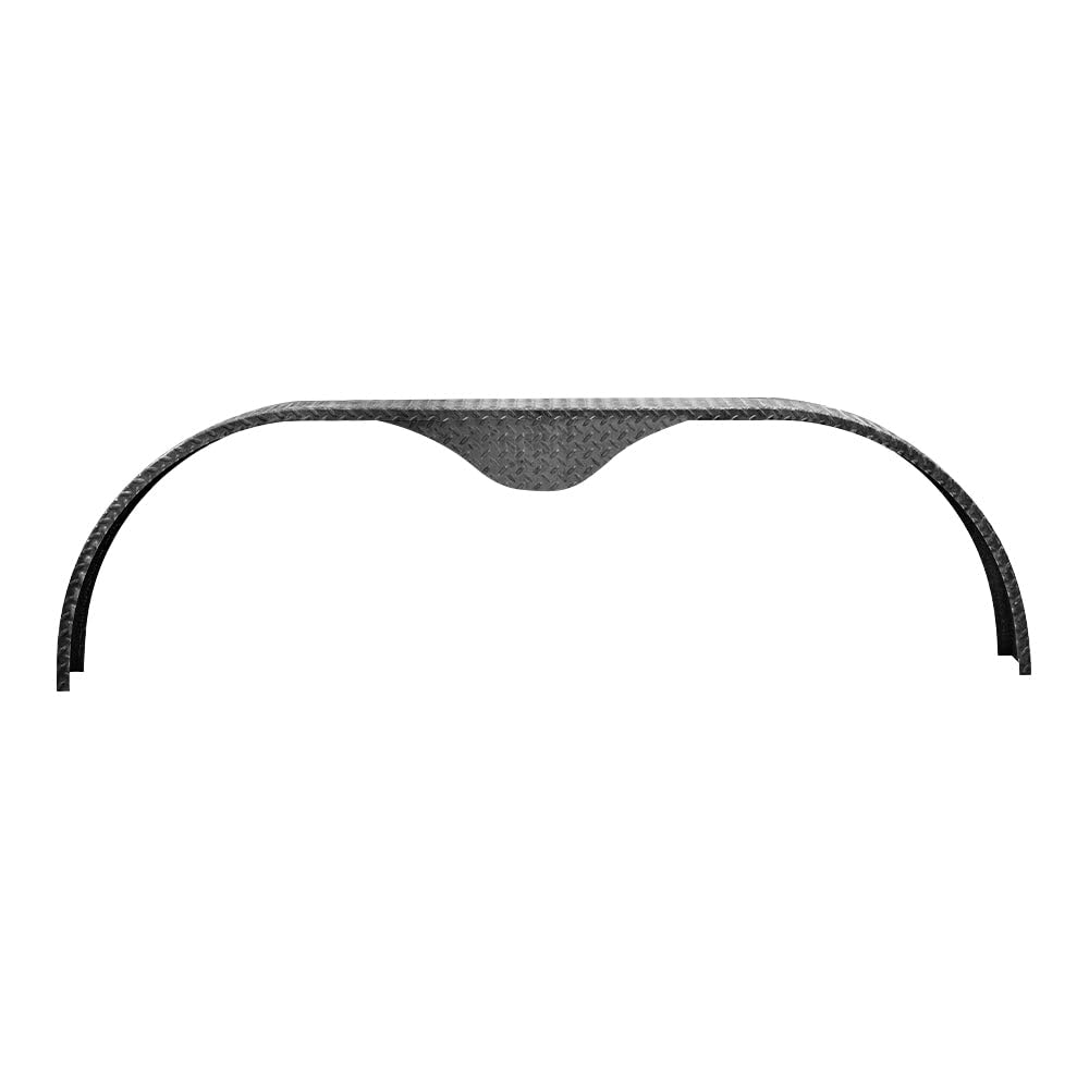 The Trailer Parts Outlet - Set of 2 Tandem Axle 9x72 Steel Teardrop Diamond Plate Fenders and Smooth Backs, 14-Gauge Enhanced Protection Style