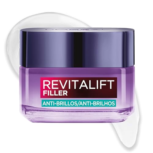 L'Oréal Paris Revitalift Filler Gel-Crema con Ácido Hialurónico, Ácido Salicílico, Textura ligera. Piel Fresca, Hidratada. Control Antibrillos, matifica, rellena, reduce apariencia de poros, 50ml