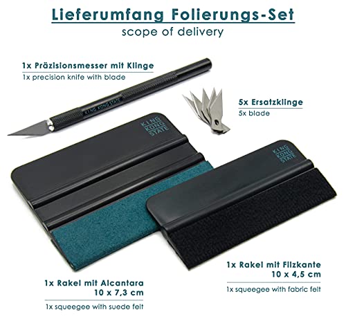 Rakel-Set von KING KONG STATE - hochwertiges Folierungs-Werkzeug-Set mit Präzisionsmesser und Folienrakel – Bild 6