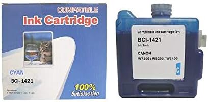 Miniatura 1 de Cartucho de tinta compatible de repuesto para impresora Canon BCI-1421 C W8200 W8400 (1-Cyan)