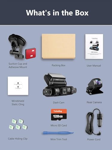 Yabdbg 4 Channel 360° Dash Cam Quad 4x1080P Front,Left,Right and Rear Car Camera with GPS WiFi 24/7 Parking Mode,FHD Infrared Night Vision Dashcam,150° Wide Angle WDR 3” TFT Emergency Lock,Free 128GB - Image 7