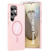 Super Magnetisch Hülle für Samsung Galaxy S25 Ultra : Kompatibel mit MagSafe Militärschutz Extrem Langlebig Matt Transluzent Kratzfest Anti Fingerabdruck Handyhülle Case Cover für S25 Ultra Rosa – Ansicht 1