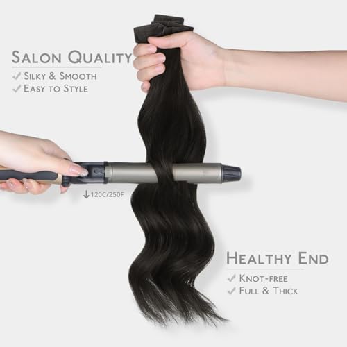 Image of WENNALIFE Invisi Edge Tape in Hair Extensions Human Hair,#1B,14 Inch | 14 Inch 50g 20pcs Natural Black Invisi Remy Hair tensions Natural Seamless Injected Tape Ins Straight