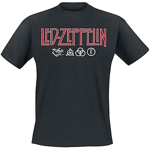Led Zeppelin Men's Logo T-Shirt, Black Cover