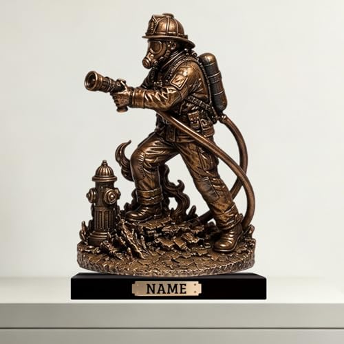 Estatua Decorativa Bombero Personalizada 2D para Escritorio