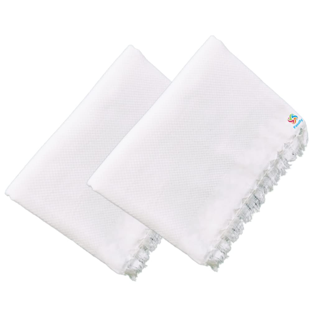 Fassify® 100% Cotton Premium White Bath Towel for Men, Women & Kids|400GSM|Ultra Soft|Super Absorbent|Light Weight|Quick Dry|Thin&Durable|Pack of 2PCS. White(30x60INCH)