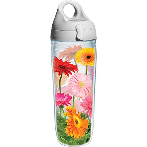 Tervis Gerba Daisy Water Bottle with Lid, 24 oz, Clear -