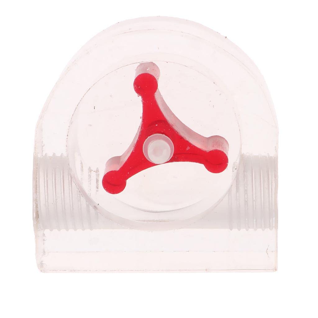 UJEAVETTE® Water Cooling Flow Meter Acrylic G1/4 Threaded Flow Indicator 2Ways Red-image-0