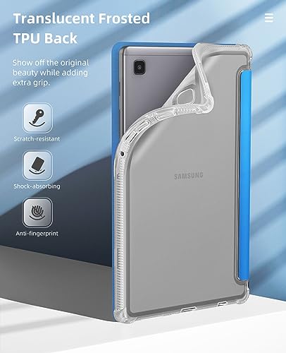 Image of MoKo Case Fits Samsung Galaxy Tab A7 Lite 8.7 inch 2021, Aqua Blue | Slim Lightweight Smart Case Trifold Stand Case with Soft TPU Translucent Frosted Back Shell for Galaxy Tab A7 Lite