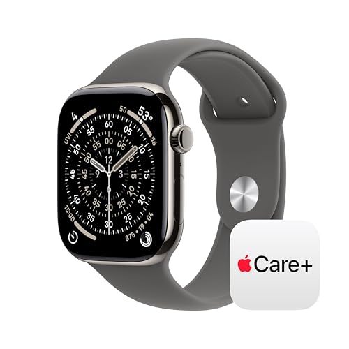 Image of Apple Watch Series 11 [GPS + Cellular 46mm] Smartwatch with Natural Titanium Case with Stone Grey Sport Band - M /L. Sleep Score, Fitness Tracker, Health Monitoring with AppleCare+ (2 Years)