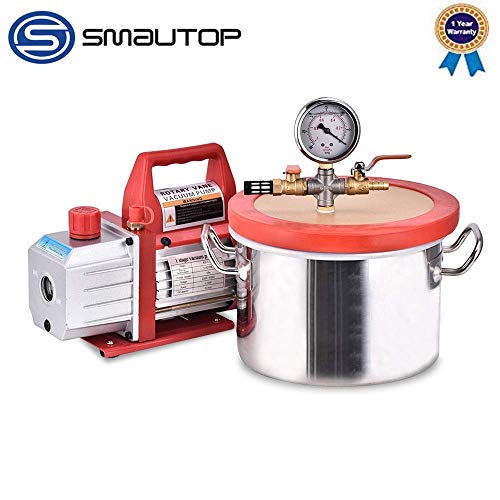 Drohneks 1.5 Gallon (6.8) Liter Vacuum Chamber Kit with 3.5 CFM Single Stage Vacuum Pump HVAC for Refrigeration Maintenance, Gas Analysis, Brewing