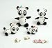 Fun Market Panda Cake Topper Set - Panda Figurines whit Flowers Cake Decorations - Handmade Clay Cake Topper Panda for Birthday Baby Shower Special Events - 7 - Piece Panda Decor for Cake