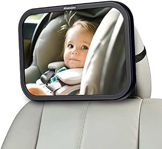 MONOJOY Baby Car Mirror for Back Seat, Baby Car Seat Mirror, Safety Crystal Clear view, Shatterproof Baby Rear View Mirror to See Rear Facing Infants,babies, Kids and Child