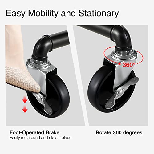 Greenstell Clothes Rack, Z Base Garment Rack, Industrial Pipe Clothing Rack On Wheels With Brakes, Commercial Grade Heavy Duty Sturdy Metal Rolling Clothing Coat Rack Holder 2 Packs (59X24X63 Inch) #TOP5