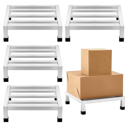 4-Pack Stainless Steel Floor Racks for Commercial Use