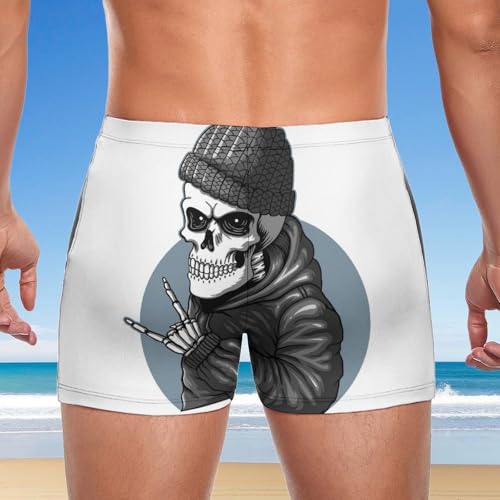 Boxer de bain homme tête de mort funky maillot piscine elastique