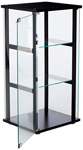 3-Shelf Glass Curio Cabinet Black and Clear