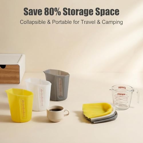 Set de 3 vasos medidores de silicona flexibles miniatura 3