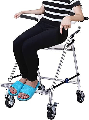 Tabouret de douche pour fauteuil roulant pliable à roulettes - 4