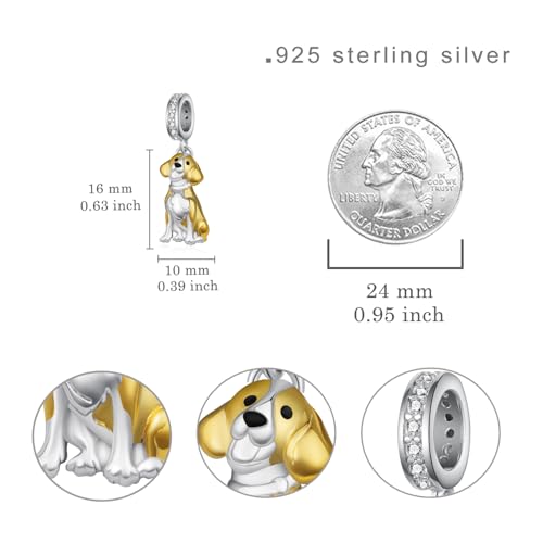 Beagle Gifts 925 Sterling Silver Beagle Charm Cute Animal Dog Jewelry Gifts for Women4