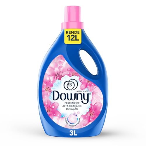 Downy Amaciante Concentrado Frescor Da Primavera 3L, Rende 12L, Perfume com Notas de Flores e Baunilha