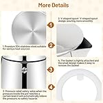 Vaolvpant Thickened 304 Stainless Steel Moka Pot 12 Cup Stovetop Espresso Maker Italian Coffee Machine 600ml 20.3oz Suitable for Gas Induction Stovetops Elegant CoffeeMaker Percolator MochaPot - Image 6