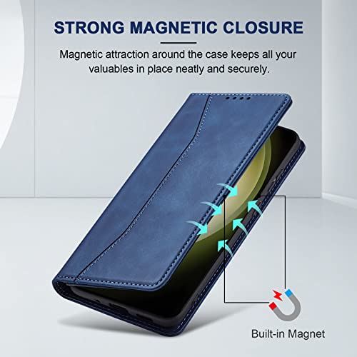 Image of Jasonyu Flip Wallet Case for Samsung Galaxy S23 5G,Blue