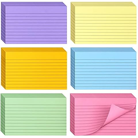 Bignc 600 Sheets Index Cards Colored, 3 X 5 Inch Ruled Color Note Cards for School, Home & Office, Multi Colors Flashcards, Colorful Notecards,Pink Index Card Ruled, Purple Lined Flash Cards Cover