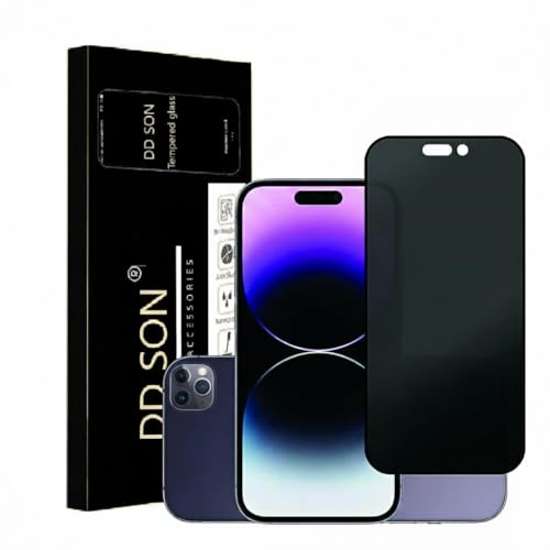 Image of DD SON Military Grade 360 Degree Privacy Tempered Glass for iPhone 14 Pro Max | Anti-Spy Screen Protector with Accessories Kit, Shatterproof & Scratch Resistant Screen Guard