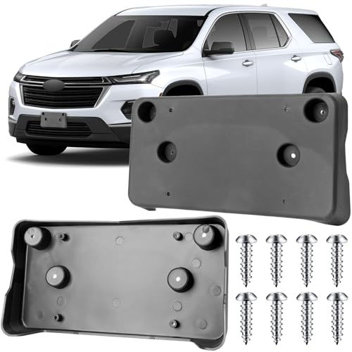 Image of License Plate Bracket Accessories for Chevrolet Chevy Traverse 2022 2023, Traverse Limited 2024 (Not for Z71 Model), Front Bumper License Plate Holder Replacement Frame Black Mount