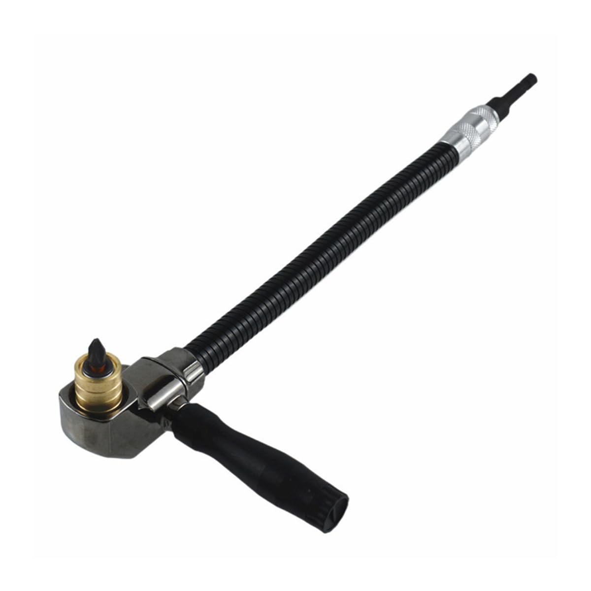 DUZEPA 90 Degree Electric Drill Right Angle Chuck With Flexible Shaft Extension Rod for Woodworking Carpentry Home Renovation Tight Spaces