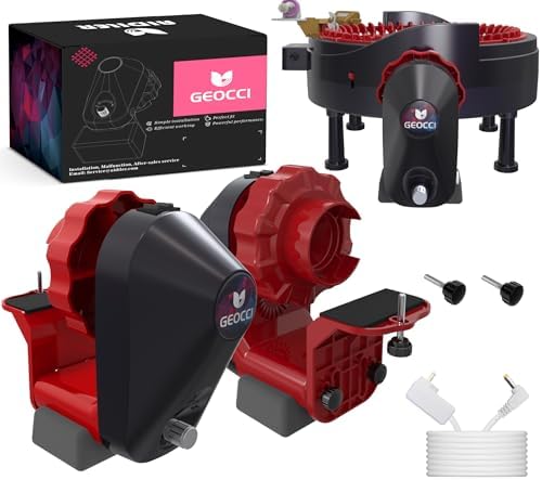 GEOCCI Electric Knitting Machine Adapter for ADDI 46-Needle Round Knitting Machine (Black and Red)